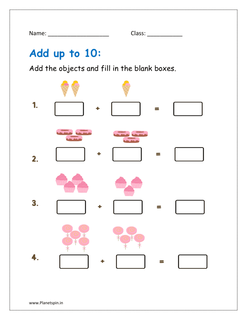 add up to 10 worksheets