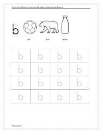 trace lowercase letters a to z