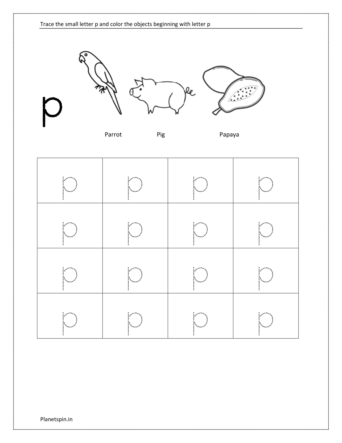 Trace lowercase alphabet letters | tracing small letters a to z