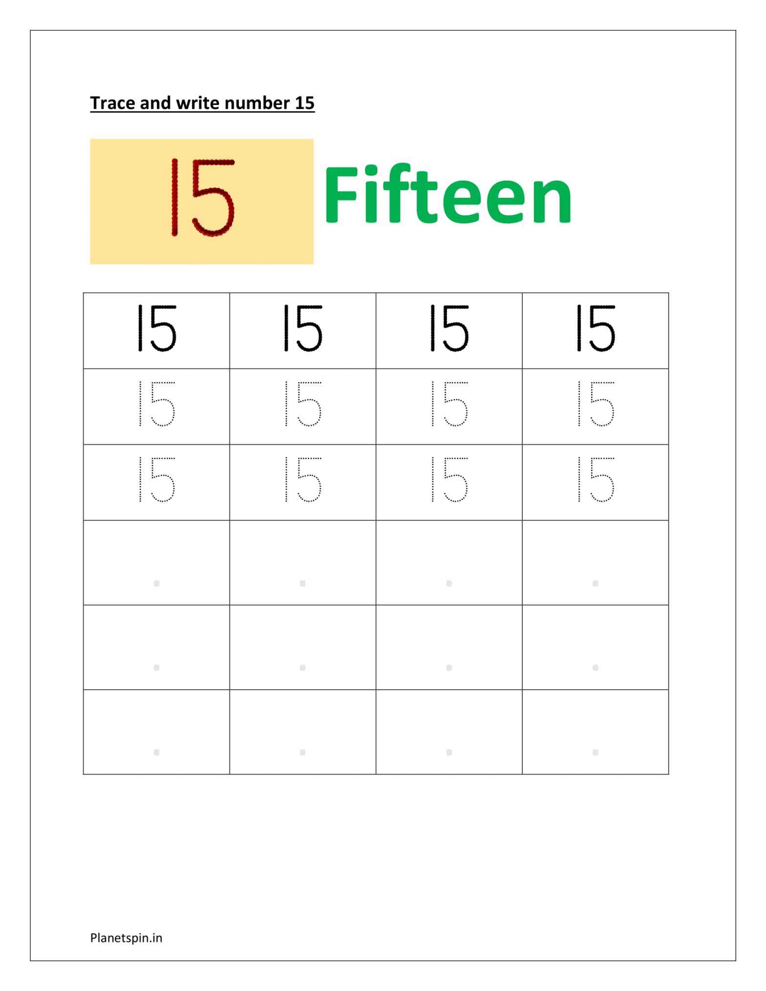 Number worksheet for kindergarten - 1 to 40 | Planetspin.in