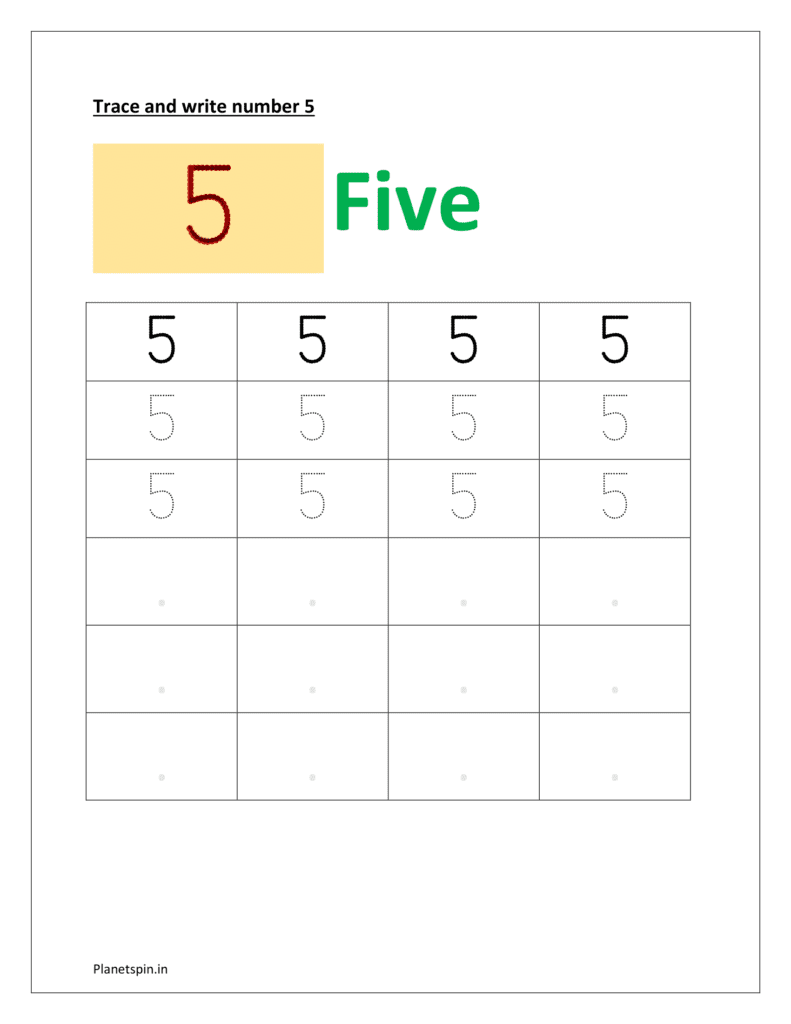 number worksheet for kindergarten