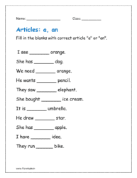 Fill in the blanks with correct article "a" or "an".