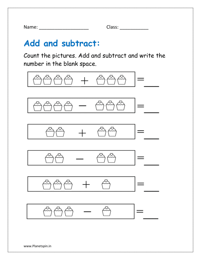 addition and subtraction worksheet free