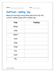  suffix ‘ing’