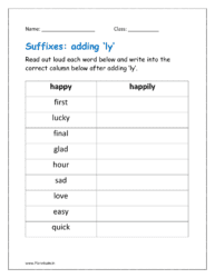 suffix ‘ly’