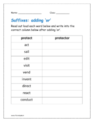 Words with suffix ‘or’