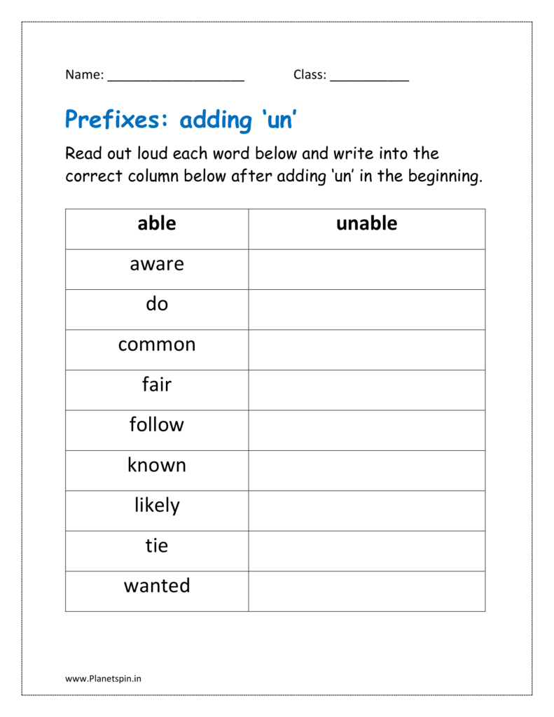 Words with prefix ‘un’