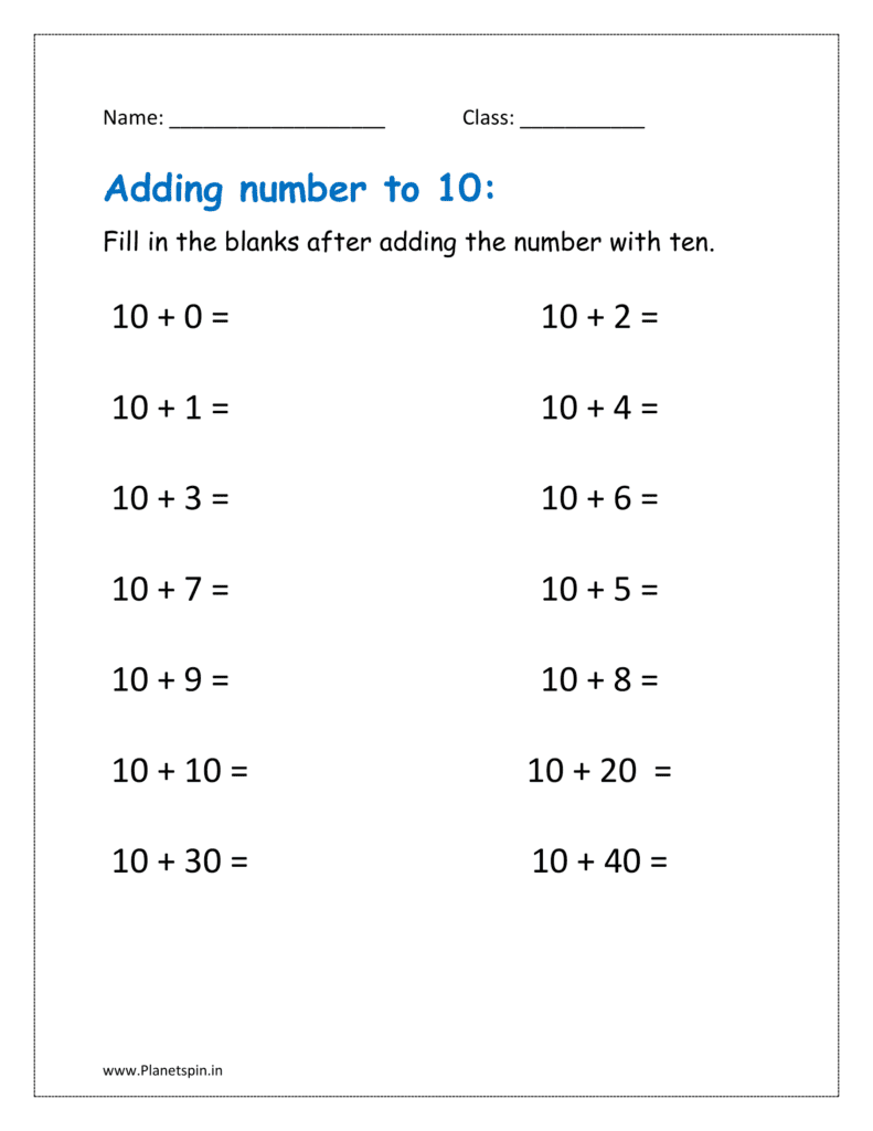 addition subtraction worksheet