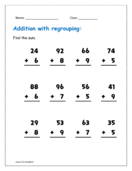 6th sheet: Find the sun with regrouping