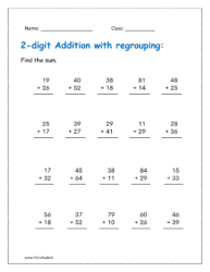 2nd sheet: Find the sun with regrouping