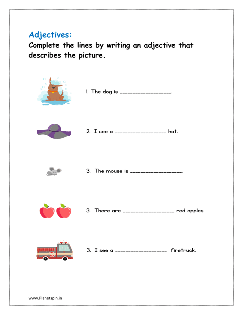 Complete the lines by writing an adjective that describes the picture