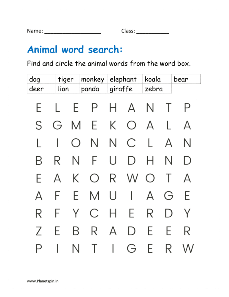 Animals words