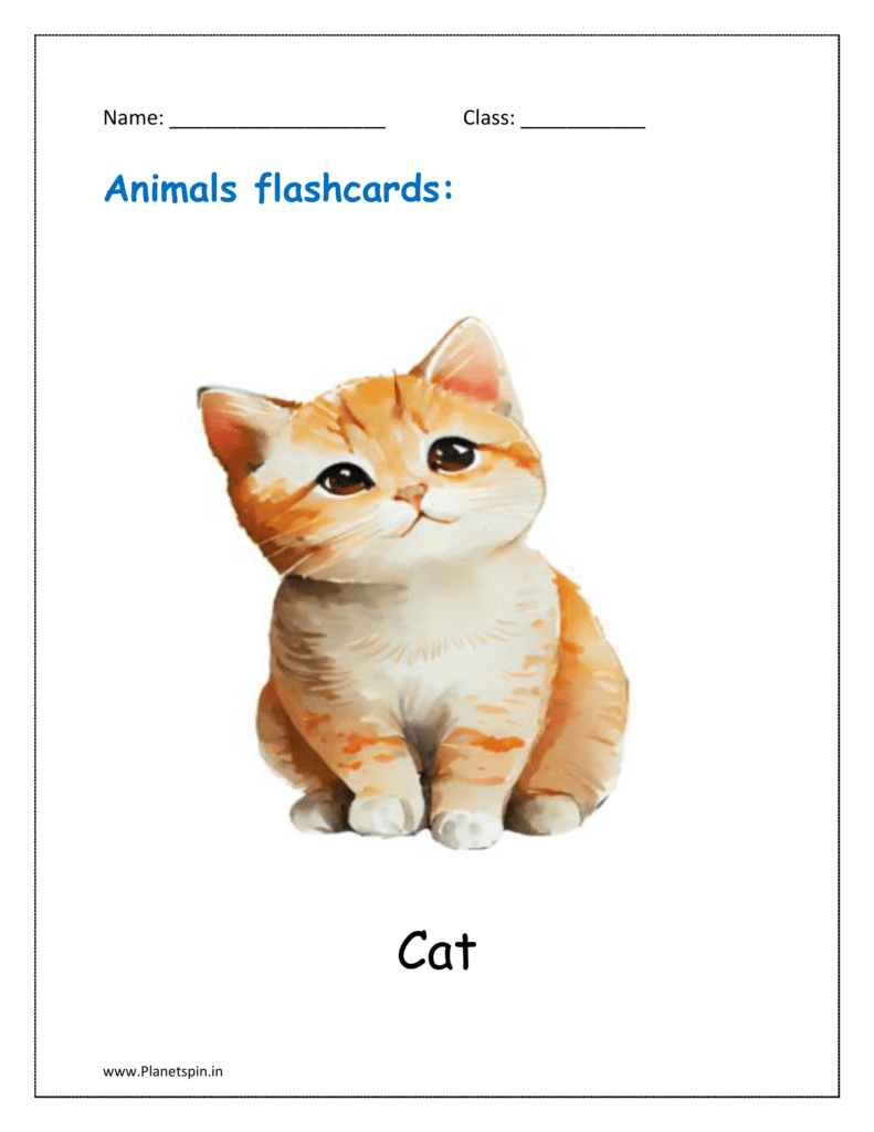 9. Free Animal flashcards of Cat