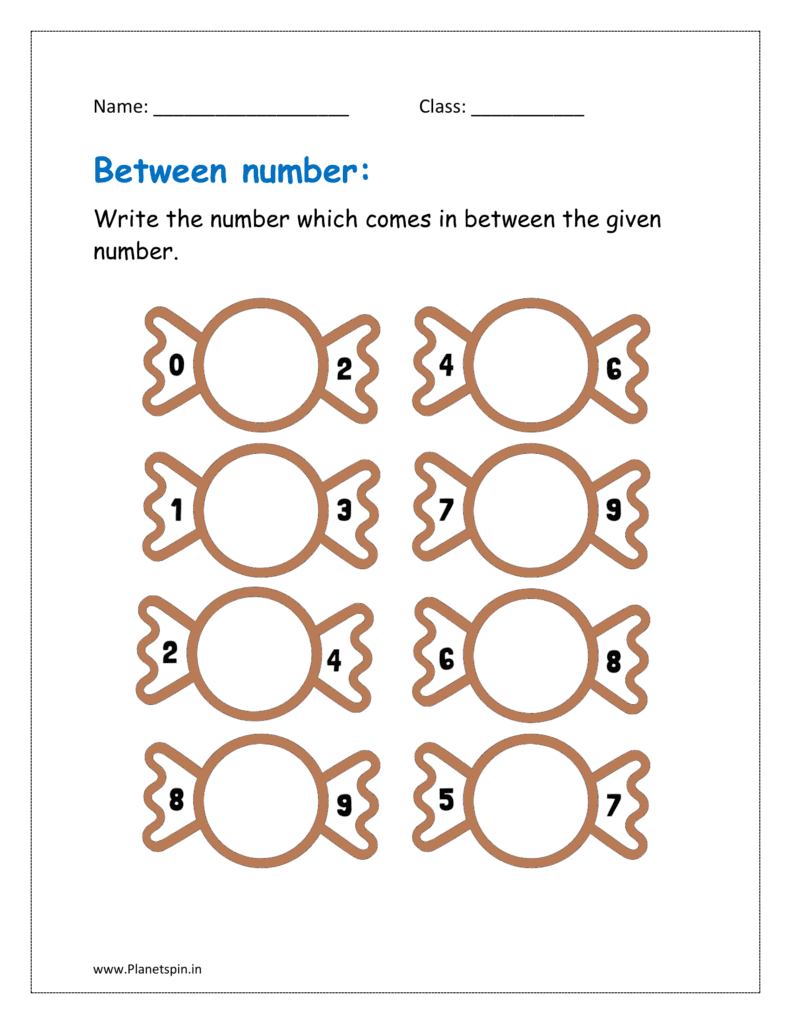 between number worksheet