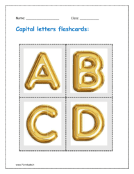 Capital letters flashcards: A, B, C, D