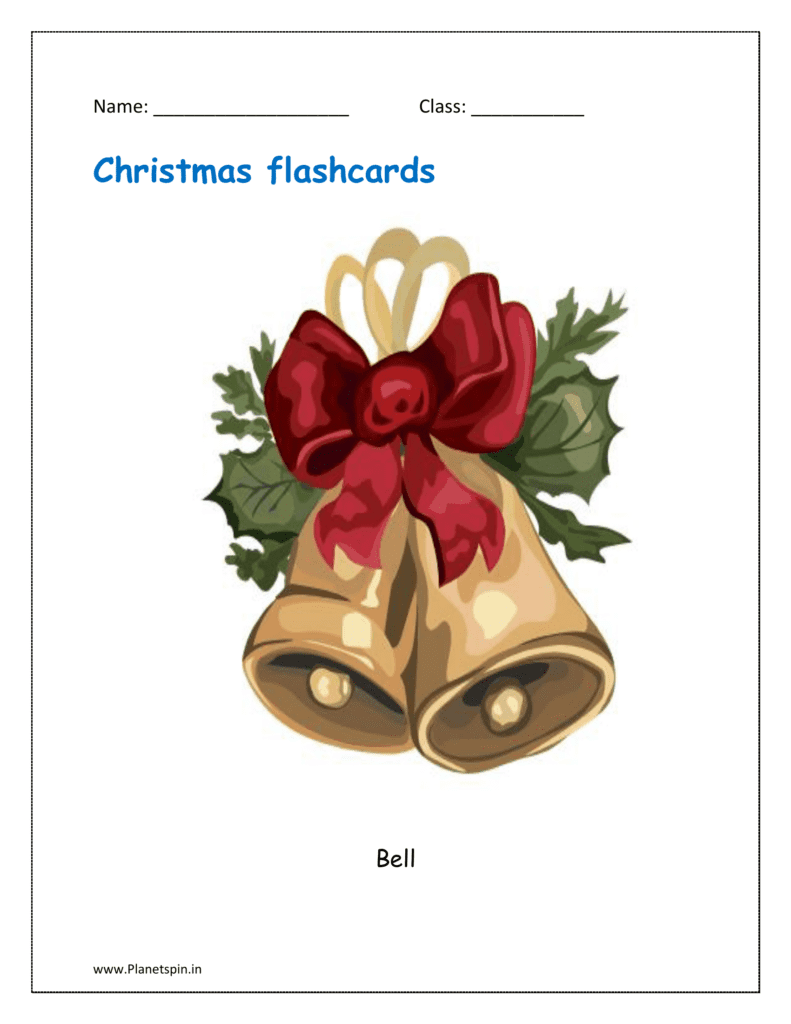 printable Christmas flashcards: Bell