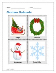 Sleigh, Wreath, Snowman and Snowflake
