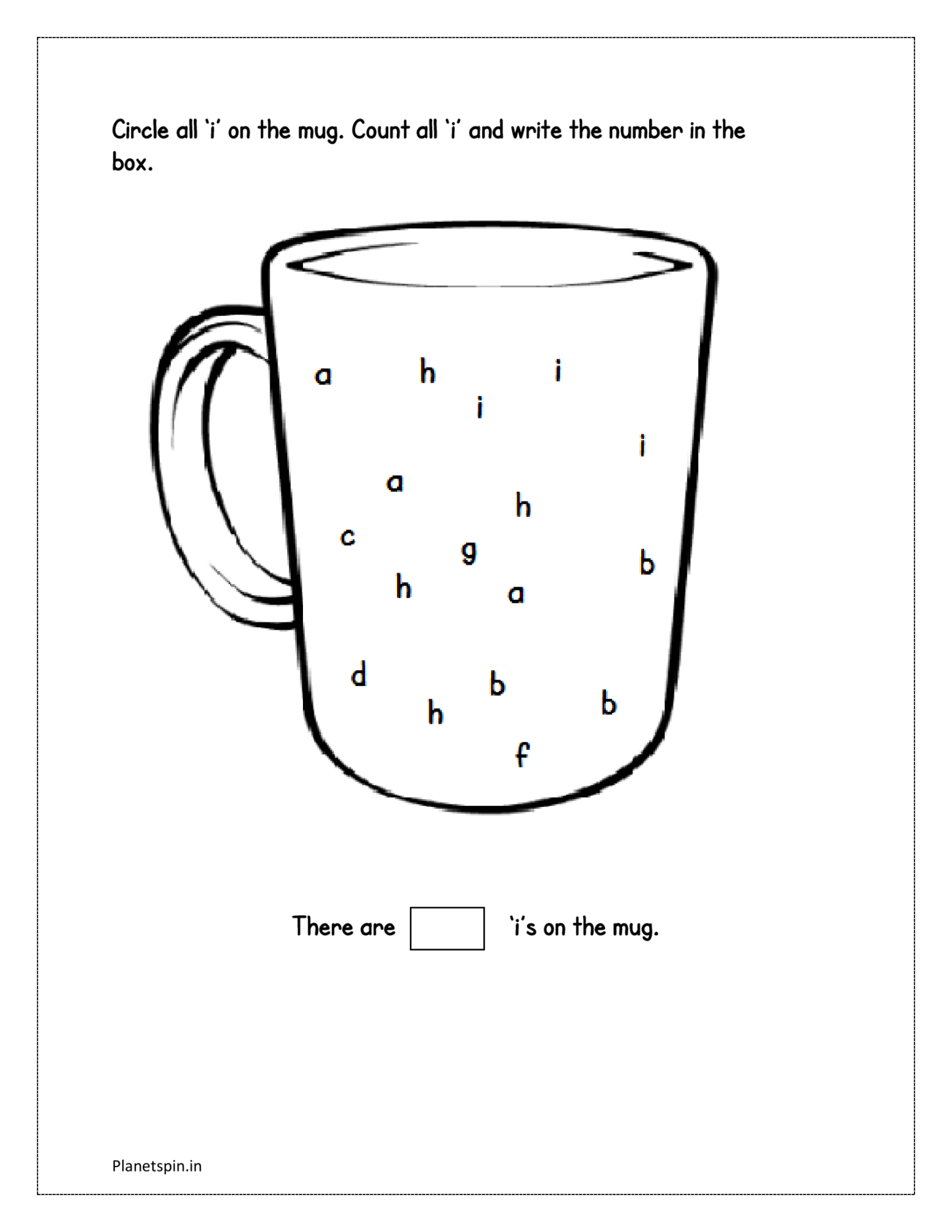 Circle the letters worksheet for kindergarten | Planetspin.in