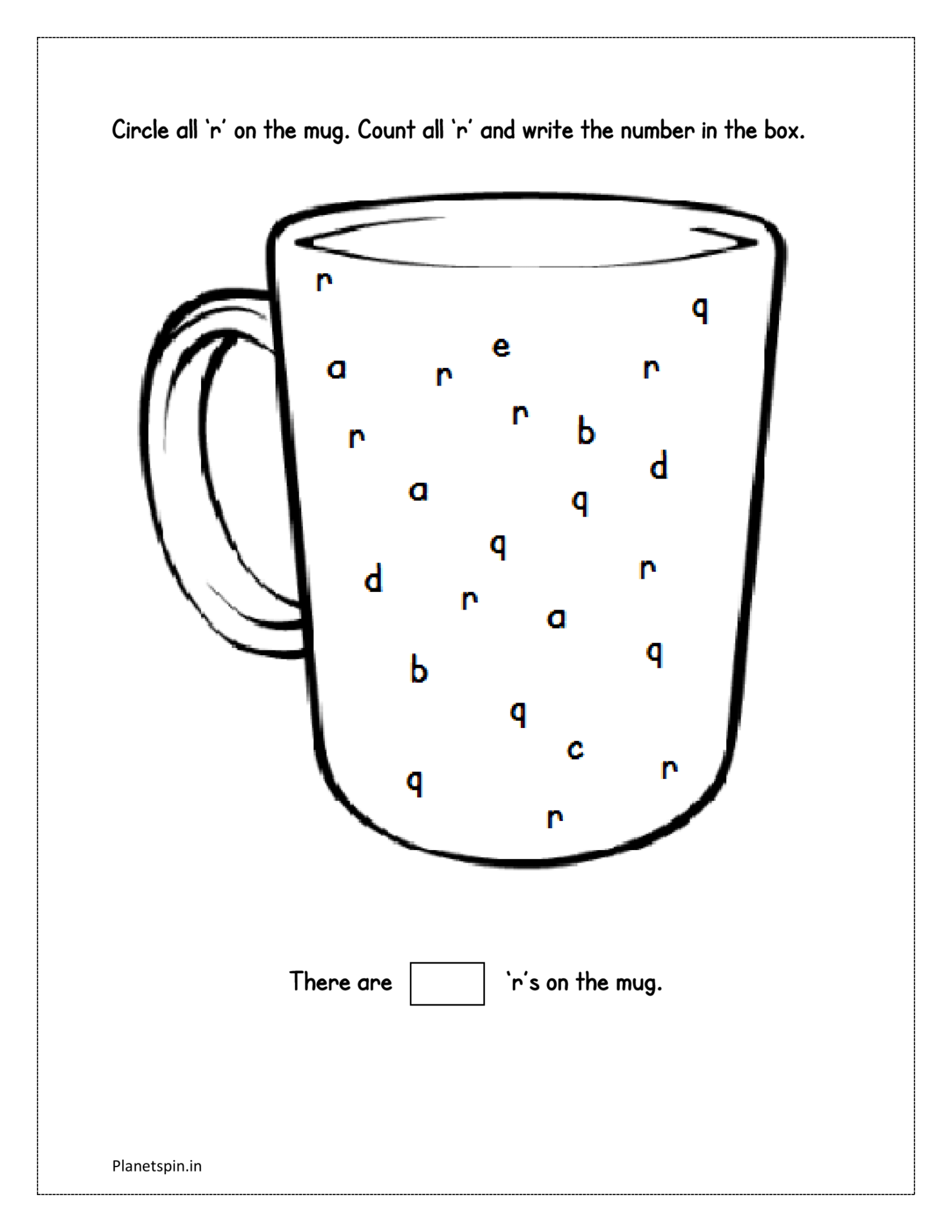 Circle the letters worksheet for kindergarten | Planetspin.in