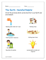 Circle the pictures which can be harmful to our environment.