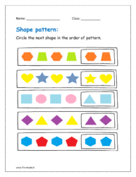 Circle the next shape in the order of patterns.