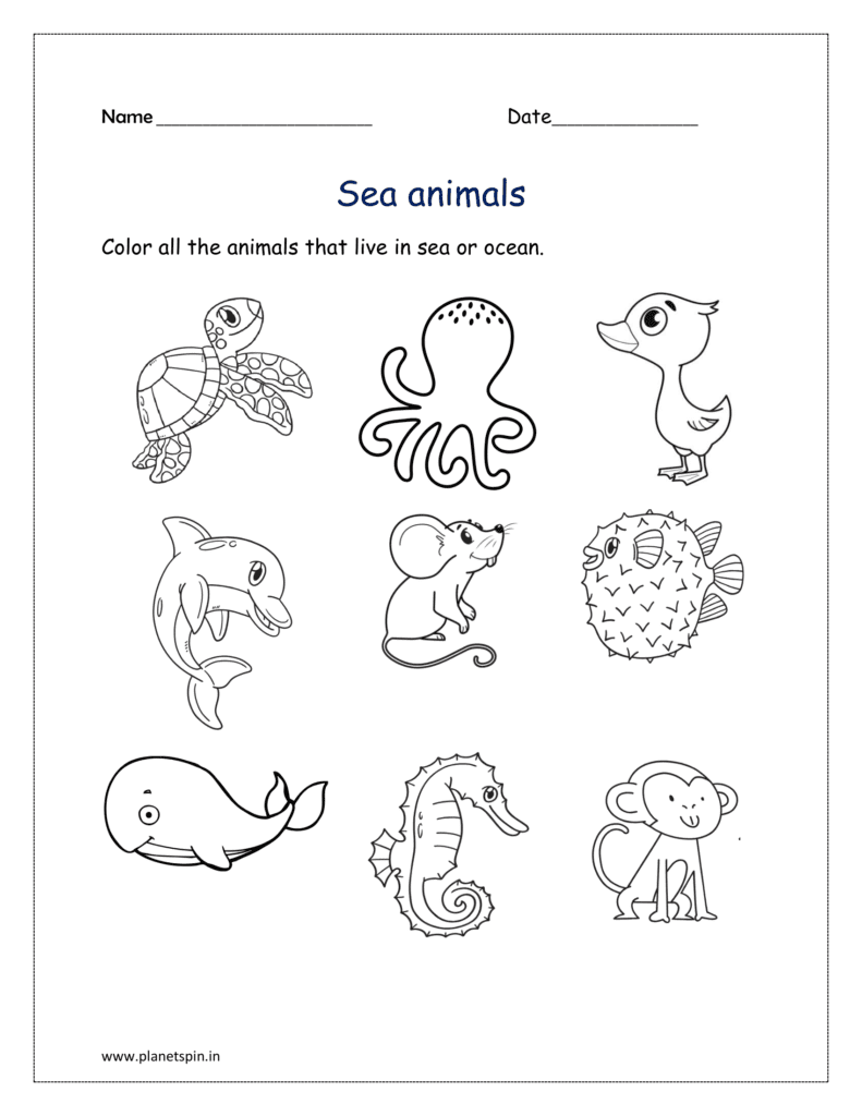 Coloring pages of shapes for kindergarten | Planetspin.in