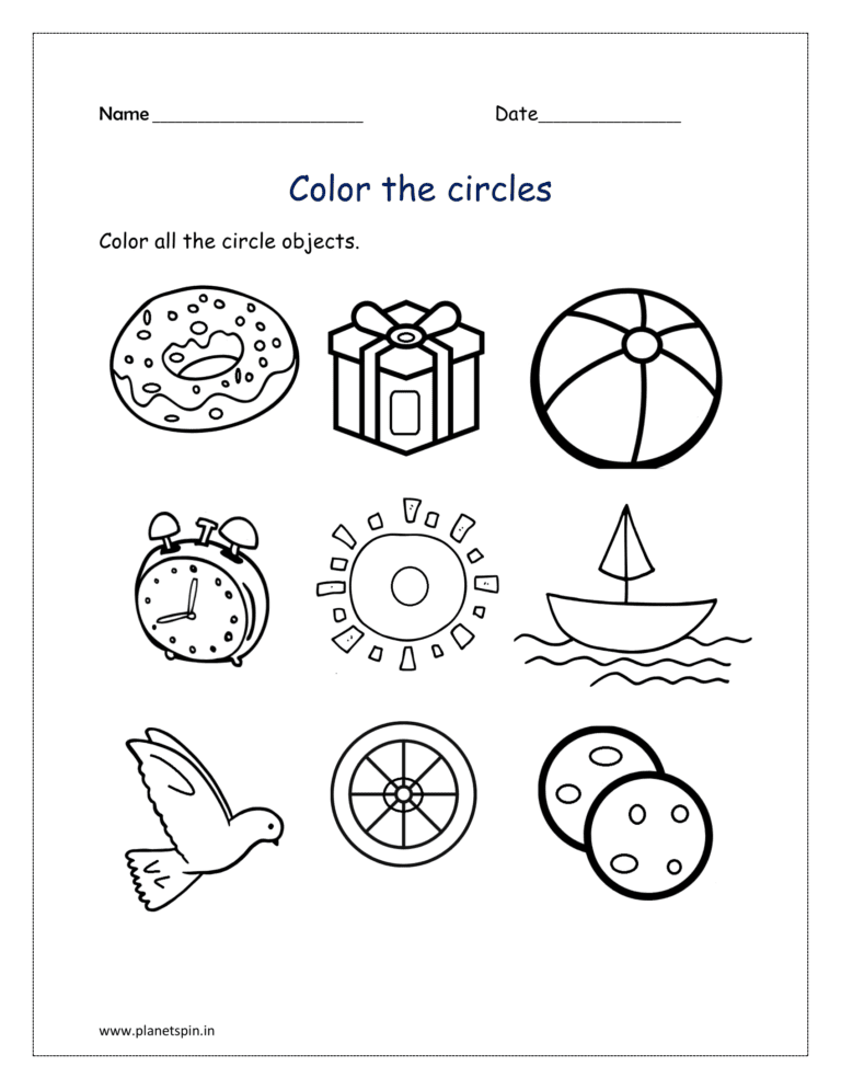 Coloring pages of shapes for kindergarten | Planetspin.in