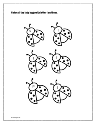 Lady bugs coloring with letter l