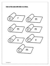 Mats coloring with letter m