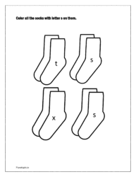 Socks coloring with letter s