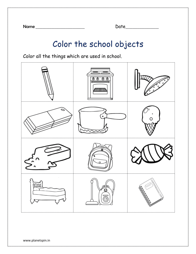 Coloring pages of shapes for kindergarten | Planetspin.in