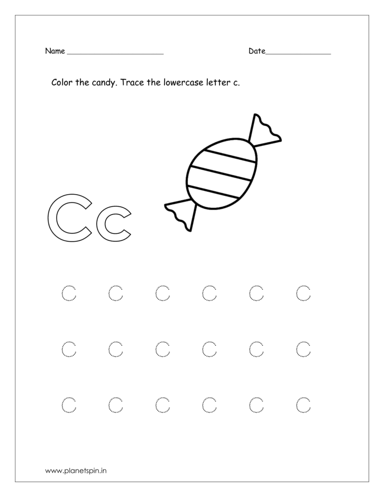 Letter c tracing worksheets for preschool | Planetspin.in