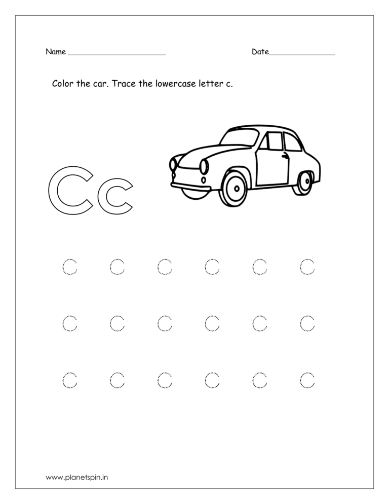 Letter c tracing worksheets for preschool | Planetspin.in