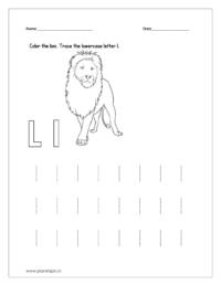 Trace letter l on dotted lines worksheet for preschool | Planetspin.in