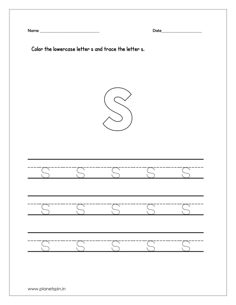 Letter s worksheet preschool | Planetspin.in