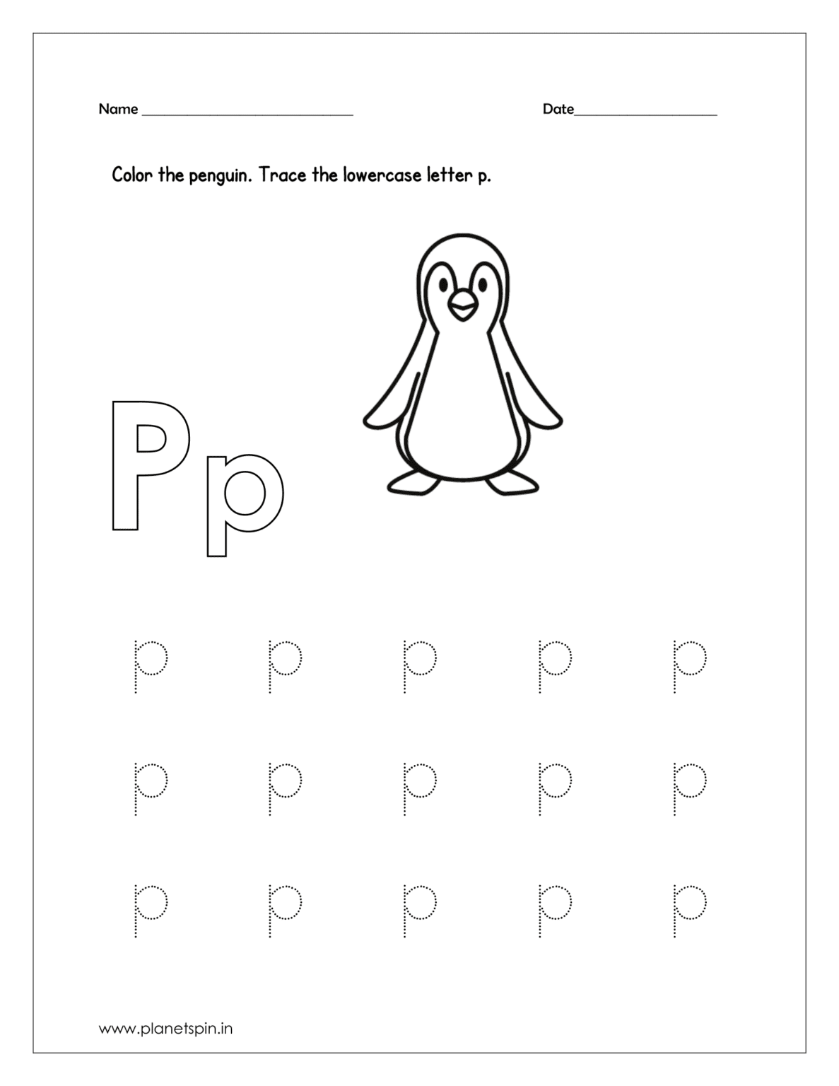 Letter P Worksheet For Tracing 