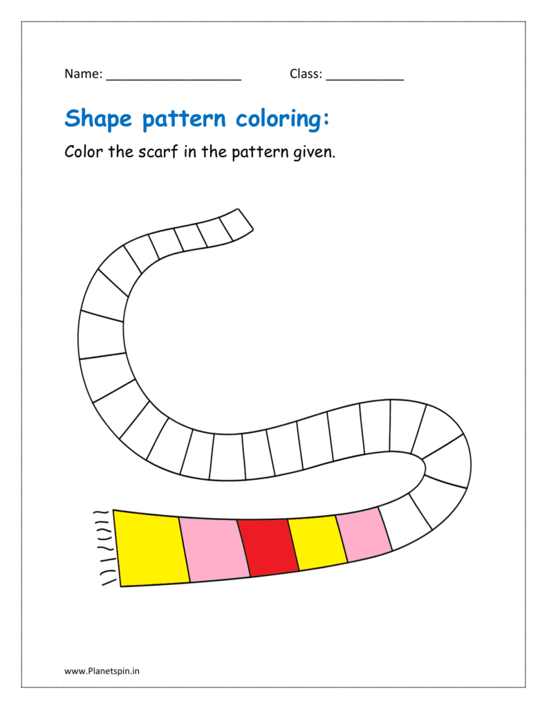 shape pattern worksheets for kindergarten