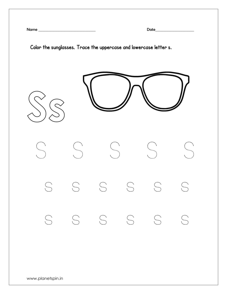 letter s tracing sheet