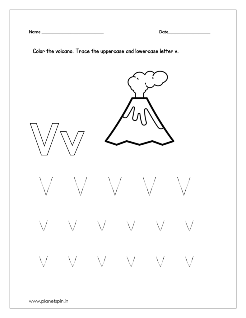 Letter v worksheet