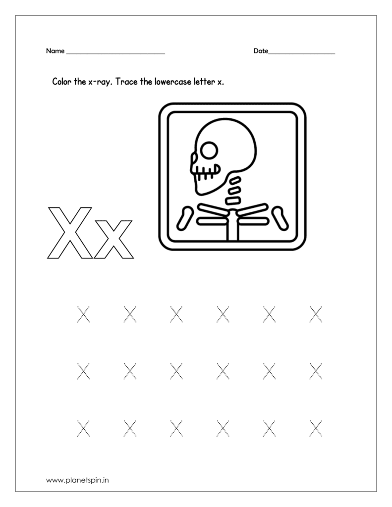 tracing x worksheet