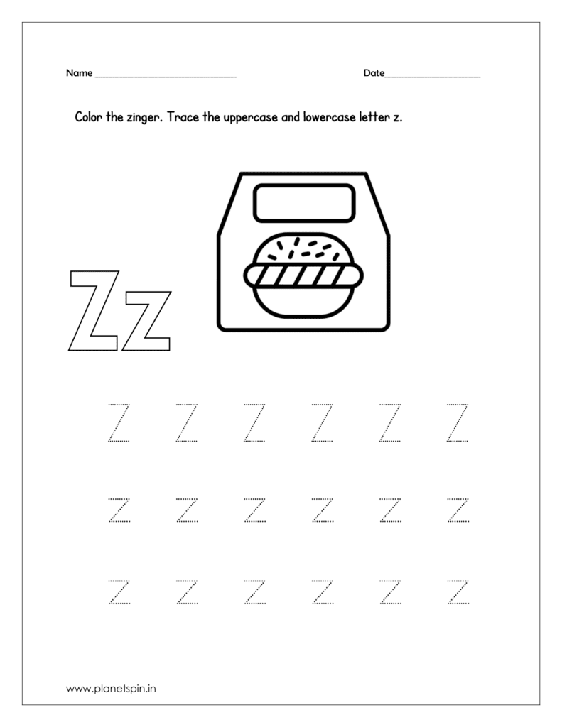 letter z worksheet