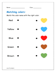 free printable kindergarten worksheets color words