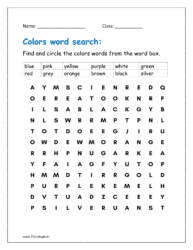 Colors word search