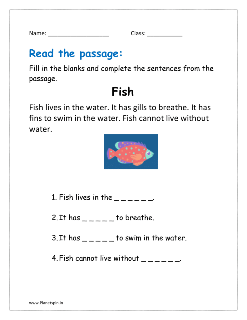 Fill in the blanks and complete the sentences in the worksheets