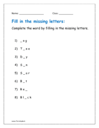 Complete the word by filling in the missing letters