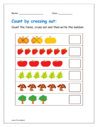 Count and cross out number worksheet | Planetsin.in