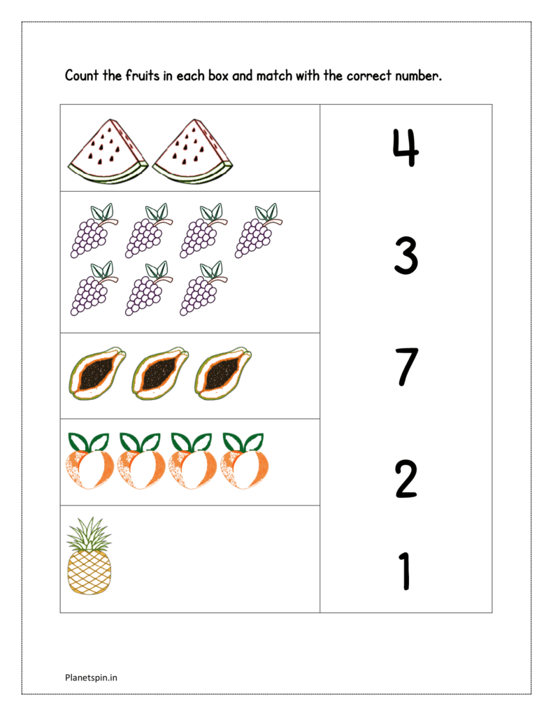 count and match numbers