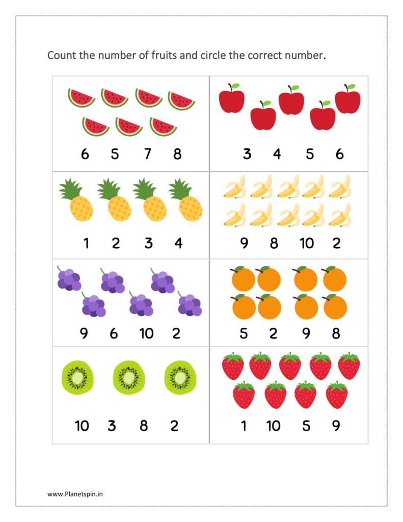 Fruits: Count the number of fruits 