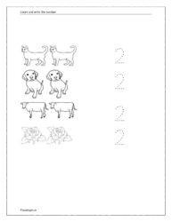 Count the objects and trace the number 