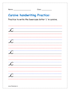 Cursive writing c